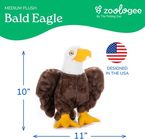 Miniatura 3 de The Petting Zoo Peluche de águila calva, regalos para niños, animales de vida silvestre Earth Keeperz, juguete de peluche de águila calva