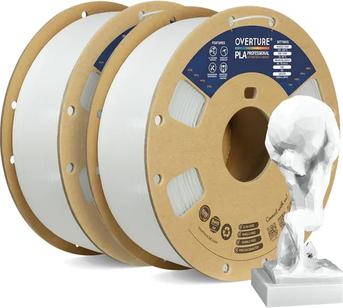 Miniatura 60 de Overture PLA Plus (PLA+) Filamento de 1/16 pulgadas, dureza mejorada con rollo PLA, con superficie de construcción 3D de 7.87 × 7.87 pulgadas, PLA