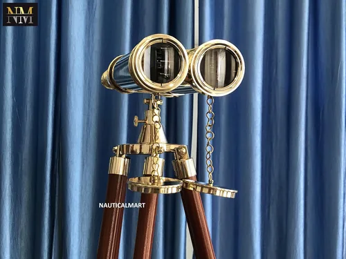 Miniatura 2 de Nauticalmart - Binoculares de latón macizo de 62 pulgadas de Nauticalmart Telescopio totalmente funcional, binocular náutico vintage
