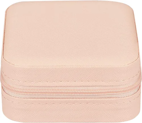 Miniatura 8 de LETURE Joyero pequeño de piel sintética, estuche portátil de viaje para anillos, colgantes, aretes, collares, organizador de pulseras, cajas