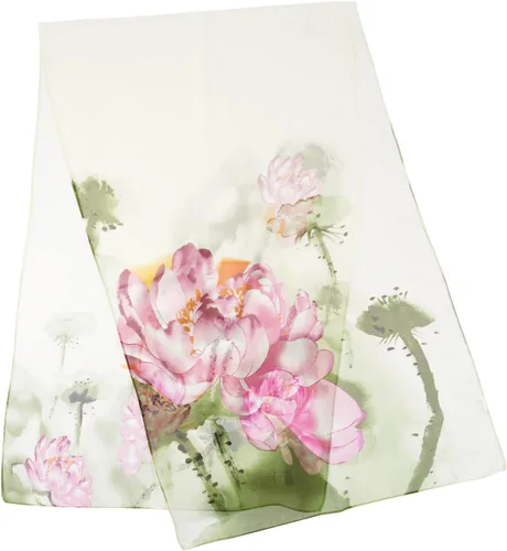 Miniatura 6 de E-Clover Bufanda transparente de gasa suave con estampado floral para mujer