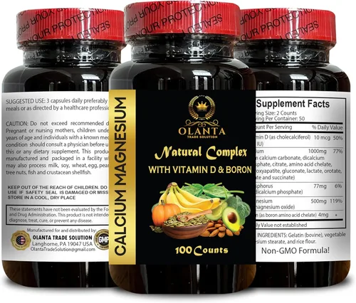 Miniatura 5 de Complejo de calcio y magnesio con vitamina D y boro, nutrientes vitales para estilos de vida activos, refuerzo inmunológico, quelato de aminoácidos