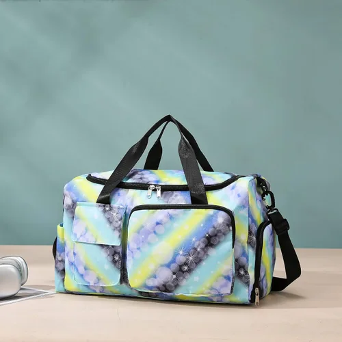 Miniatura 356 de Pequeña bolsa de gimnasio para mujer, bolsa de viaje con compartimento para zapatos