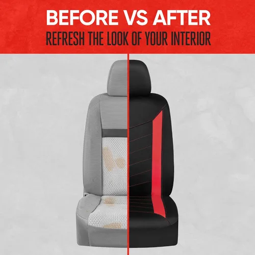 Miniatura 5 de Motor Trend SpillGuard 2 - Fundas de asiento rojas para automóviles y fundas de asiento para camiones, forro de neopreno, fundas de asiento Rojo