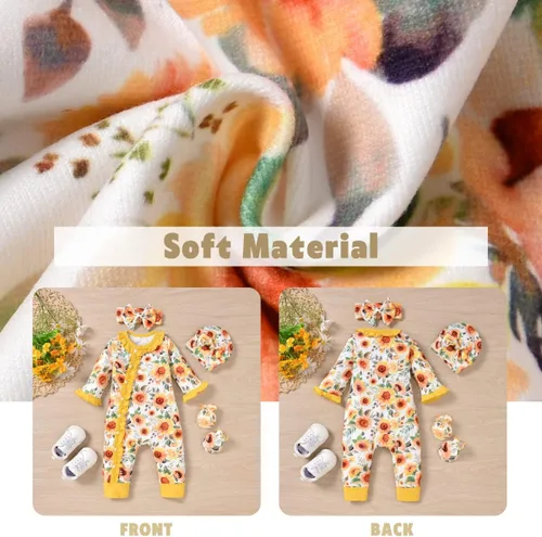 Miniatura 3 de Aalizzwell Mameluco para bebé niña, ropa de otoño e invierno con accesorios