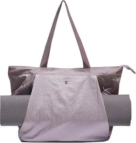 Miniatura 12 de ESVAN Bolsa de yoga para mujer, bolsas de hombro con cordón para oficina, entrenamiento, viajes, transporte, pilates, gimnasio y playa Púrpura