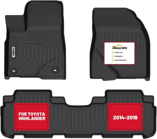 orealtrend Alfombrillas de coche compatibles con Toyota Highlander de 5 asientos 2014-2019, forros para el suelo de servicio pesado, protección para