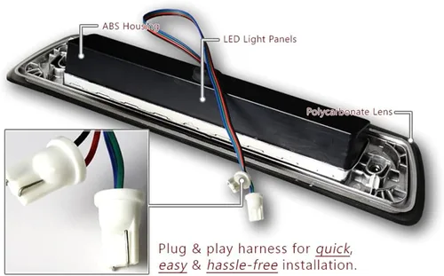 Miniatura 4 de 18-LED lente humo tronco tercera luz de freno luz trasera compatible con Ford F-150 2009 - 2014, reemplaza OEM # AL3Z13A613E , FO2890104, 2010 2011