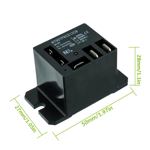 Miniatura 2 de NT90-DC12V-10X Relé de potencia DC 12V Bobina 12 VDC 30A 40A SPDT(1NO 1NC) con montaje de brida y 10 terminales de conexión rápida con cables Relé