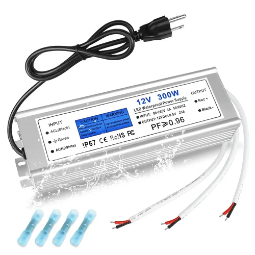 Miniatura 9 de Fuente de alimentación LED de 12 V 400 W, transformador de bajo voltaje impermeable IP67, convertidor de voltaje constante de CA a CC 12 V 33.3 A
