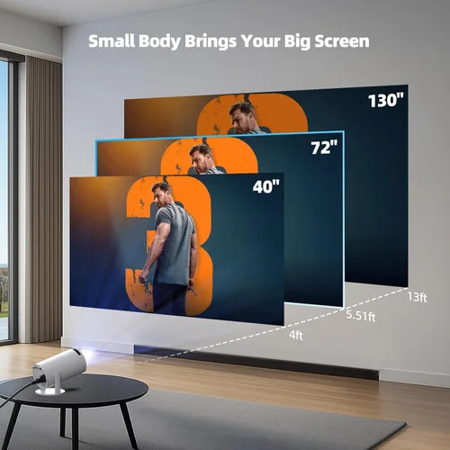 Miniatura 14 de Proyector con WiFi y Bluetooth, Mini Proyector, Soporte 4K 1080P Proyectores de Películas Inalámbricos Portátiles 220° Giratorio Pantalla de 130