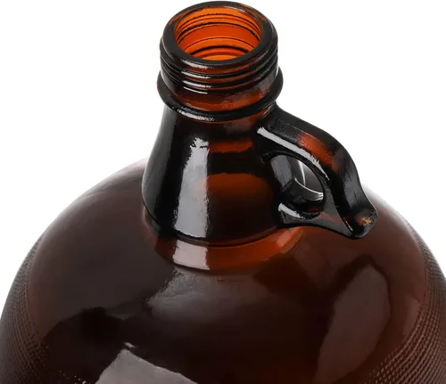 Miniatura 3 de Dicunoy Jarras de vidrio de 1 galón, botella de fermentación ámbar con tapa de sello, botella de agua de 128 onzas con asa para kombucha, cerveza