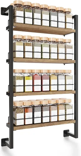 ZICOTO Estante organizador de especias que ahorra espacio para montaje en pared, fácil de instalar, estantes colgantes modernos para hasta 56