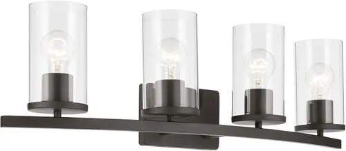 Miniatura 49 de Kichler Crosby 45495NI - Aplique de pared de 9.25 pulgadas en níquel cepillado, 1 luz contemporánea para pasillo o baño con cristal de ópalo