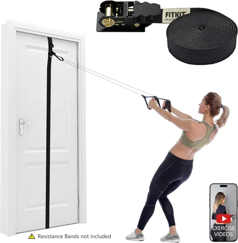 Miniatura 2 de FITKIT Correas de anclaje deslizantes para puertas y paredes con múltiples puntos móviles para bandas de resistencia, accesorio de entrenamiento