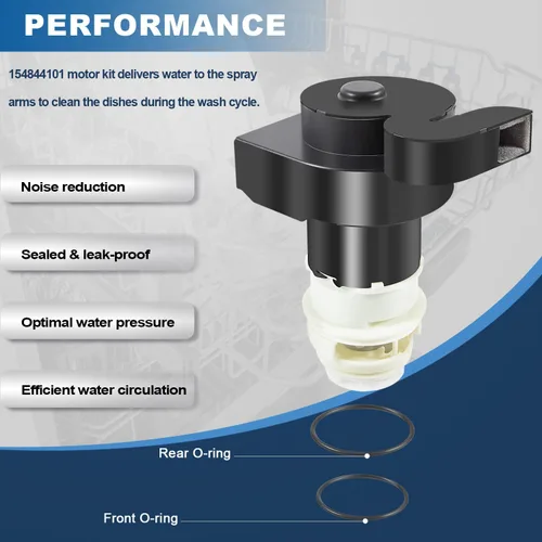 Miniatura 4 de 154844101 Motor Kit/154844101 Motor de bomba de circulación para lavavajillas con juntas tóricas para lavavajillas Frigidaire, reemplazar 154483001