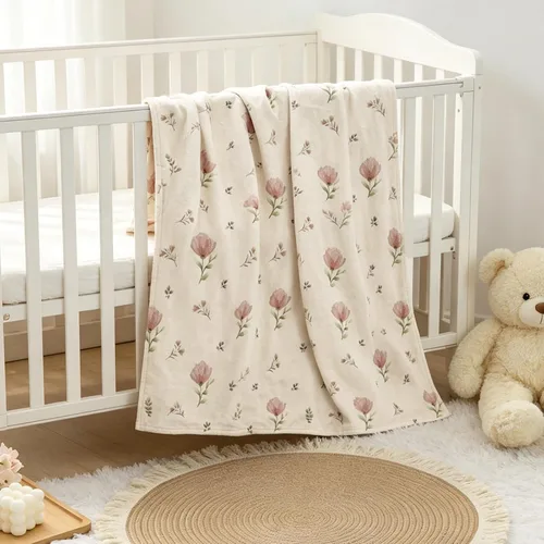 Miniatura 15 de Manta de bebé para niñas y niños, manta de visón súper suave de doble capa con respaldo de puntos, manta de cama de bebé recién nacido, manta