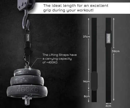 Miniatura 8 de Correas de gimnasio Breaking Limits Correas de levantamiento de peso para muñecas Paquete – Correas de levantamiento para entrenamiento