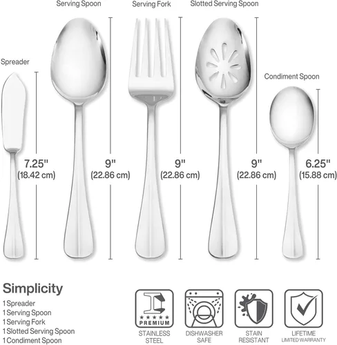 Miniatura 9 de Juego de cubiertos de acero inoxidable Pfaltzgraff Everyday, 20 piezas, Plateado