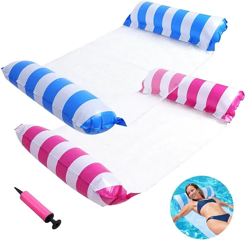Hamaca flotante para piscina, silla de agua, plegable, inflable para natación, tumbona flotante para adultos familiares – 2 unidades