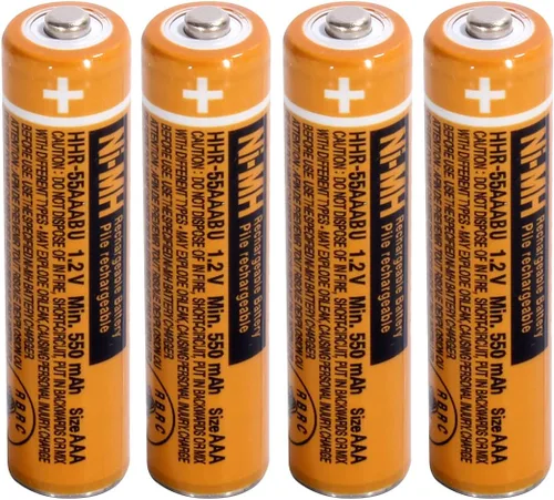 NI-MH - Batería recargable AAA de 1,2 V, 550 mAh, paquete de 4 baterías AAA hhr-55aaabu para teléfonos inalámbricos Panasonic, controles remotos,