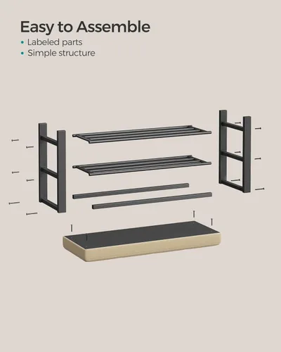 Miniatura 6 de SONGMICS Banco de zapatos, banco de almacenamiento, banco de entrada con cojín, estante para zapatos con asiento, ahorro de espacio, estilo moderno
