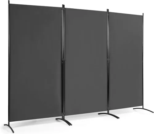 Miniatura 10 de DORTALA Morden - Divisor de habitación de 3 paneles, pantalla de división de privacidad plegable independiente con marco de acero, divisor