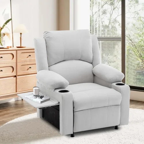 Miniatura 10 de Silla reclinable eléctrica, sofá reclinable para adultos, asiento tapizado de punto de calefacción, asiento de teatro, sofá individual con bolsillos