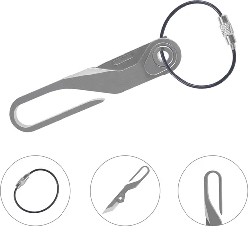 Miniatura 7 de ThruNite Llavero pequeño de aleación de titanio, herramienta EDC para llaves, mini cuchillo plegable de bolsillo con llavero, organizador de llaves