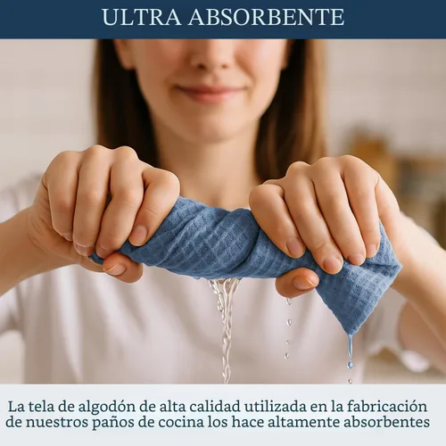 Miniatura 5 de LANE LINEN Juego de Toallas de Cocina de Algodón, Paquete de 6 – Absorbentes, de Secado Rápido, Toallas para Platos, 18" x 28", Suaves, Toallas
