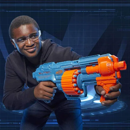 Miniatura 6 de Nerf Elite 2.0 Shockwave RD-15 Blaster, 30 Nerf Dards, 15 dardos giratorios, Bombeo-Acción Slam Fire, capacidad de personalización incorporada 3.1 x