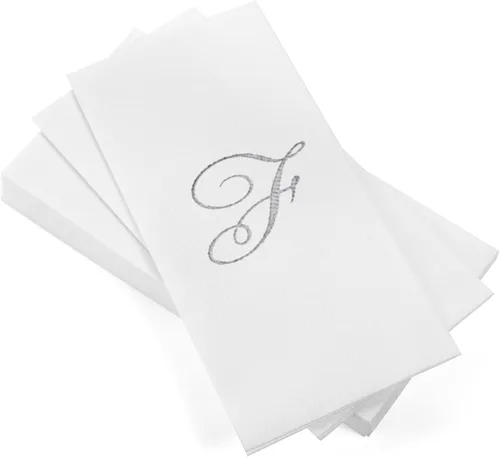Miniatura 37 de AH AMERICAN HOMESTEAD Servilletas desechables – Servilletas doradas con monograma para invitados, servilletas acolchadas como tela para baño