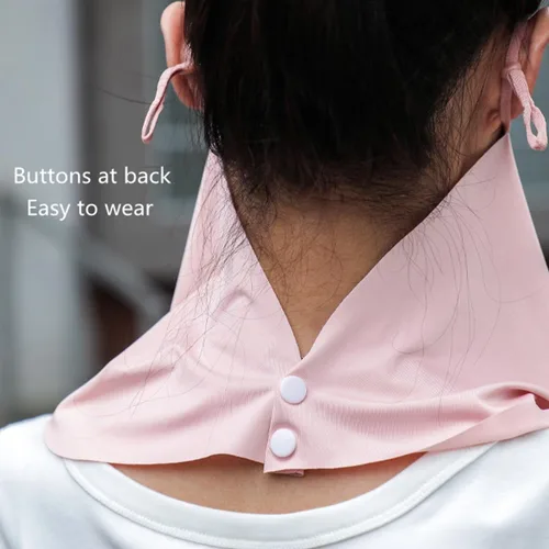 Miniatura 4 de Máscara de protección solar sin rastro, máscara de verano delgada transpirable con protección solar UV, cubierta facial con bucles para las orejas
