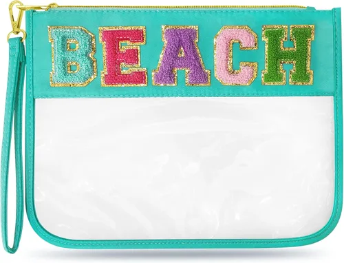 Miniatura 10 de Bolsa de viaje transparente con cremallera de chenilla, bolsa de maquillaje de nailon, bolsa de maquillaje de preparación, bolsa de aseo Bocadillos