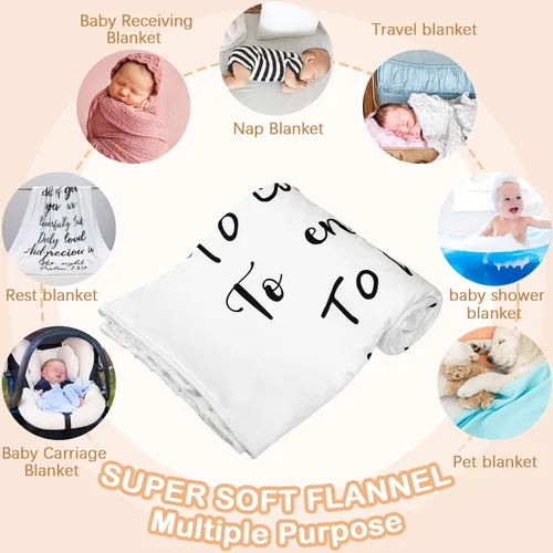 Miniatura 5 de Rtteri Regalo cristiano para bebé, manta de felpa para bebé con respaldo punteado, manta de bautismo con cita de las Escrituras, versículo bíblico