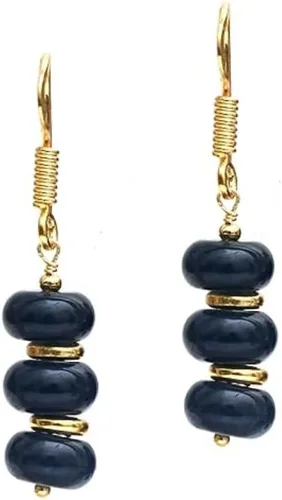 Miniatura 42 de Gempires - Aretes ligeros con cuentas hechas a mano, hipoalergénicos, chapados en oro, aretes colgantes para mujer