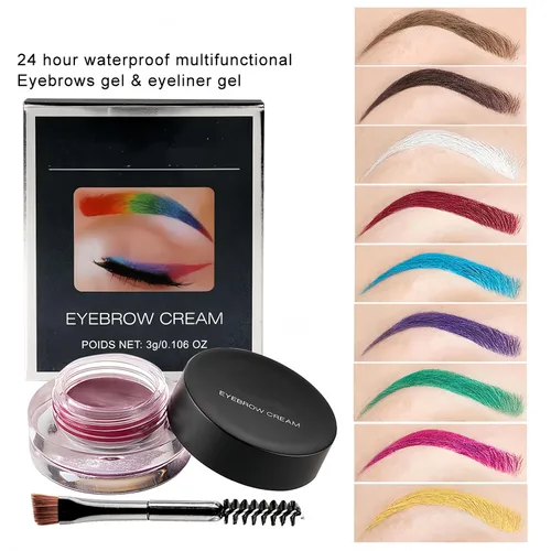 Miniatura 7 de Crema de cejas de 12 colores, gel de pomada de cejas suave de larga duración, impermeable, delineador de ojos, maquillaje de cejas cosméticos