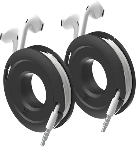 Enrollador lateral Mini y Max de auriculares, auriculares y cable de carga enrollador y organizador perfecto para envolver auriculares y cables para