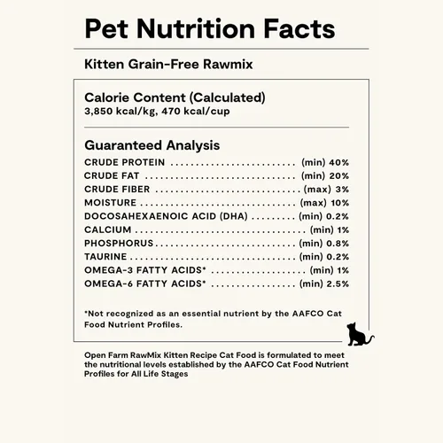 Miniatura 6 de Open Farm, RawMix Alimento seco para gatos, croquetas repletas de proteínas recubiertas en caldo de huesos con trozos crudos liofilizados, formulada