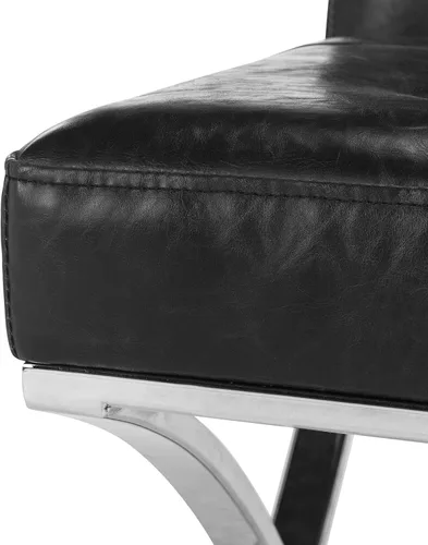 Miniatura 7 de Safavieh Home Walsh - Silla auxiliar de piel sintética negra y cromada