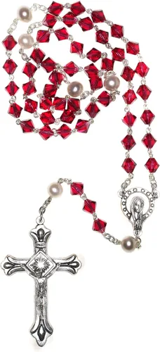Miniatura 3 de Rosario de oración católica de cristal austriaco Incluye bolsa, guía "Cómo orar el rosario" y significado del mes de nacimiento donde corresponda