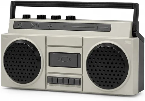 Sourcingbay - Mini altavoz Bluetooth retro, recargable por USB, color gris | 2W close range sound for desks shelves bedside tables display styling
