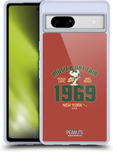 Miniatura 309 de Head Case Designs Funda de gel Woodstock 50th con licencia oficial de Peanuts Snoopy Guitar 1969 [protección de grado militar] compatible