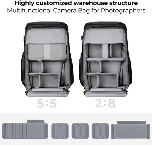 Miniatura 2 de K&F CONCEPT Mochilas profesionales para fotógrafos 25L de gran capacidad Funda para cámara impermeable Mochila para cámara de fotografía