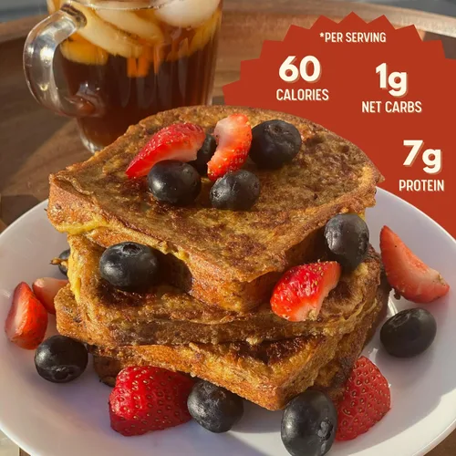 Miniatura 4 de Dr. B's Pan multigrano 1g de carbohidratos netos y 7g de proteína Bajo en calorías, vegano, sin azúcar Pan fresco, en rebanadas, keto y bajo