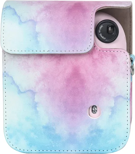 Miniatura 3 de Funda para cámara instantánea Fujifilm Instax Mini 12, funda de poliuretano con correa extraíble para cámara Fujifilm Instax Mini 12 (rosa/azul)