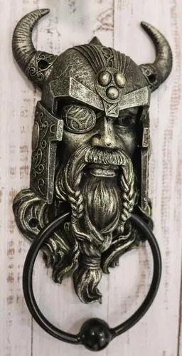 Miniatura 6 de Ebros Gift Gobernante nórdico vikingo de Asgard Warrior Raven God Odin The Alfather - Alabador decorativo para puerta con resina hecha a mano