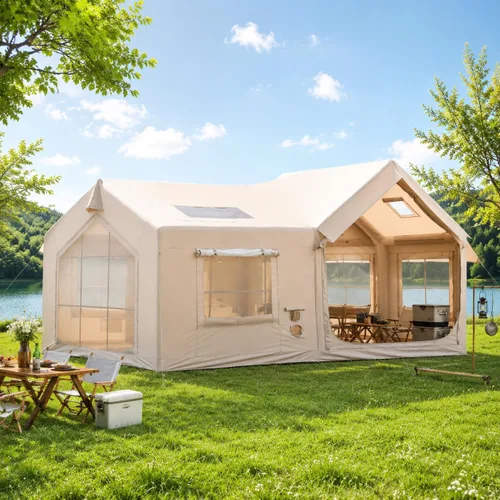 Miniatura 10 de Inflatable Tents for Camping, Blow Up Tent with Hand Pump, Easy Setup Inflatable Hot Tent with Stove Jack, Waterproof Oxford Air Glamping Tents for