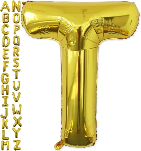 Miniatura 16 de VHUWE Globo dorado de 40 pulgadas con letra B, globos de helio de aluminio del alfabeto de Mylar de gran tamaño para fiesta de cumpleaños