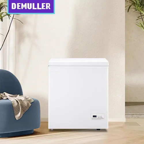 Miniatura 9 de DEMULLER Congelador de pecho, pequeña máquina de congelación profunda blanca de 4.0 pies cúbicos, compacta con puerta superior abatible y panel
